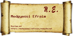 Medgyessi Efraim névjegykártya